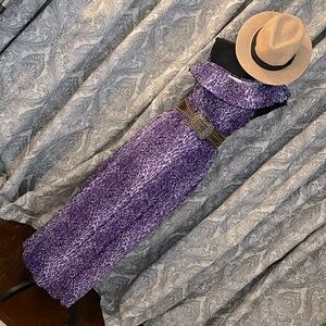 LEOPARD ONE SHOULDER RUFFLED DRESS